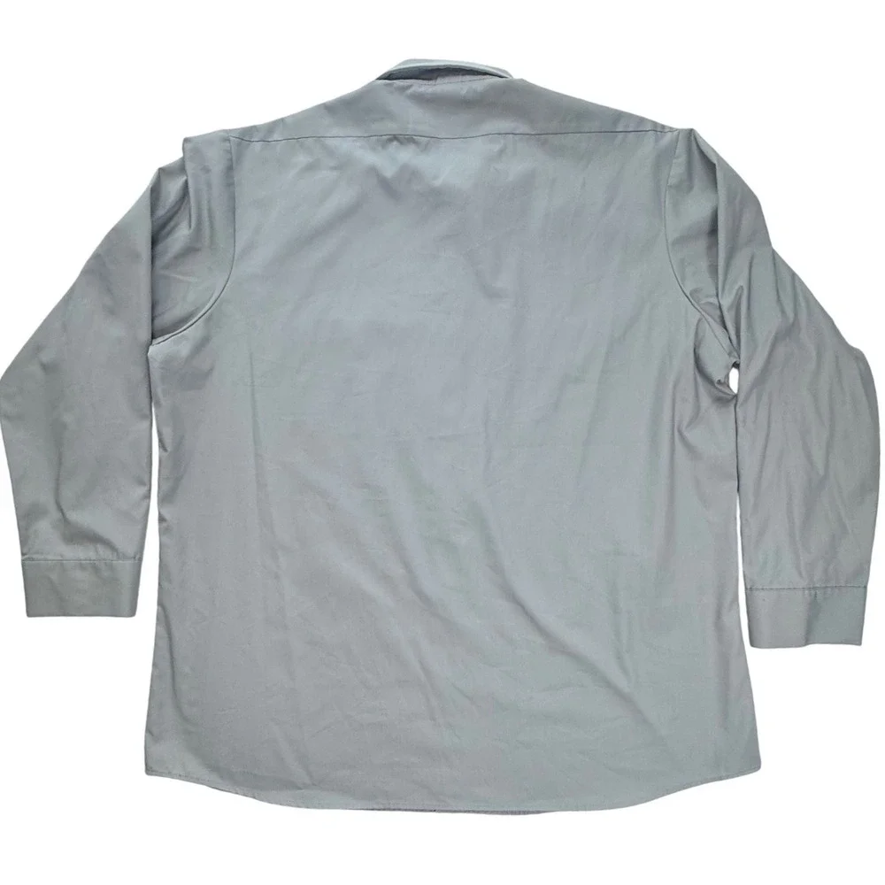Mens Gray Long Sleeve Industrial Work Shirt XL-RG MS14 Button Up Utility Pocket